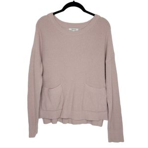 Madewell Patch Pocket Pullover Sweater Blush Dusty Rose Pink S